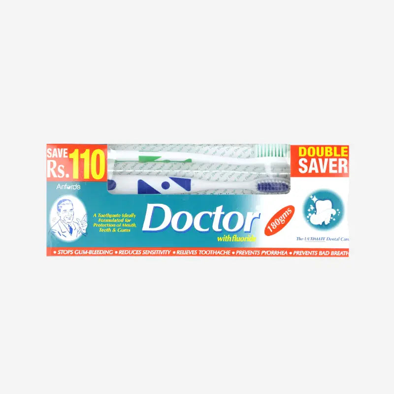 Doctor Fluoride 180 gm With Double Brushes Anfords